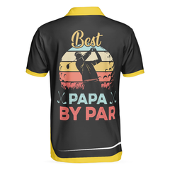 Best Papa By Par Golf Lover Short Sleeve Polo Shirt, Vintage Polo Shirt, Best Golf Shirt For Men - Hyperfavor