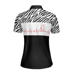 My Heart Beats For Golf Short Sleeve Women Polo Shirt - Hyperfavor