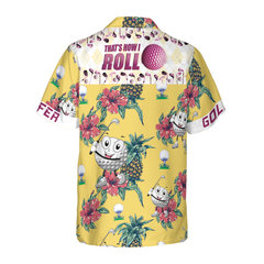 Golfer Pineapple Seamless Pattern Custom Hawaiian Shirt - Hyperfavor