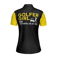 Definition Of Golf Girl Golf Short Sleeve Women Polo Shirt, Black And Yellow Golf Shirt For Ladies - Hyperfavor
