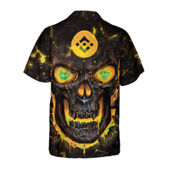 Binance Coin Skull Fire Hawaiian Shirt - Hyperfavor