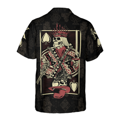 Skull King Of Spades Card Hawaiian Shirt - Hyperfavor