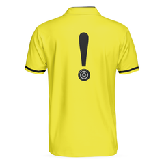 Caution Beware Of Flying Discs Short Sleeve Polo Shirt, Yellow Skull Polo Shirt, Best Golf Shirt For Men - Hyperfavor