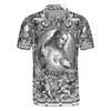Jesus Christ Vintage Sketch Art Christian Polo Shirt, Black And White Christian Shirt For Men - Hyperfavor