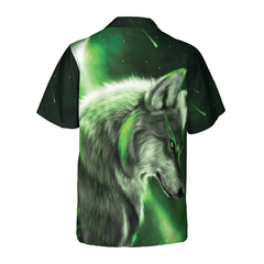 Fantasy Green Wolf Hawaiian Shirt - Hyperfavor