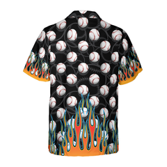 Flame Baseballs Hawaiian Shirt - Hyperfavor