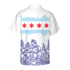 Bluebonnet Flag High Rise Building Hawaiian Shirt - Hyperfavor