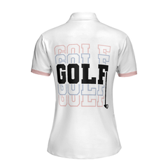 Pink Blue And Black Argyle Golf Short Sleeve Women Polo Shirt - Hyperfavor