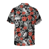 Skull With Crown And Red Rose Hawaiian Shirt - Hyperfavor