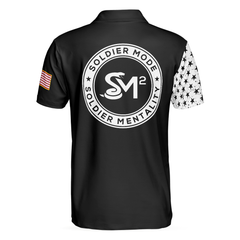 SM2 Skull Black And White American Flag Polo Shirt - Hyperfavor
