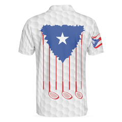Golf Puerto Rico Flag Polo Shirt, Simple Golfing Shirt For Male Golfers, Thoughtful Golf Gift Idea - Hyperfavor
