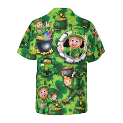 Personalized Name Leprechaun Happy Saint Patricks's Day Custom Hawaiian Shirt - Hyperfavor