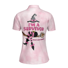 I'm A Survivor Breast Cancer Short Sleeve Women Polo Shirt, Breast Cancer Awareness Shirt For Ladies - Hyperfavor