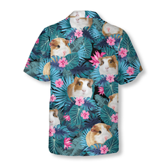 Cute Guinea Pig Tropical Pattern Hawaiian Shirt - Hyperfavor