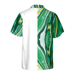 Personalized Green Fluid Art Golf Custom Hawaiian Shirt - Hyperfavor