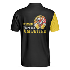Beer Helps Me Aim Better Polo Shirt, Simple Drinking Golf Polo Shirt Design, Golf Gift Idea For Golfers - Hyperfavor