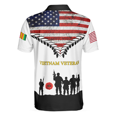 Vietnam Veteran Polo Shirt, American Flag Veteran Shirt Design, Thoughtful Gift For Vietnam Veterans - Hyperfavor