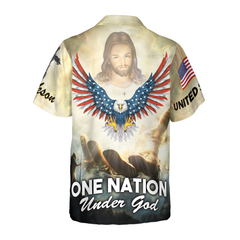 Personalized Name Christian One Nation Under God Custom Hawaiian Shirt - Hyperfavor