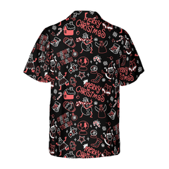 Hyperfavor Christmas Hawaiian Shirts, Christmas Line Pattern Shirt Short Sleeve, Christmas Shirt Idea Gift For Men And Women - Hyperfavor