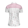 Play With Me Badminton Short Sleeve Women Polo Shirt, White And Pink Badminton Shirt For Women - Hyperfavor