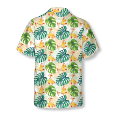 Hand Drawn Tree Frogs And Monstera Leaves Hawaiian Shirt - Hyperfavor