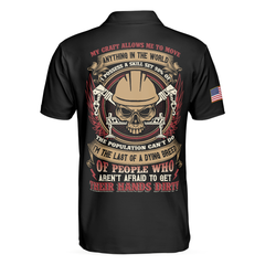 Crane Operator My Craft Allows Me To Move Anything Skull Polo Shirt, American Flag Crane Operator Shirt For Men - Hyperfavor