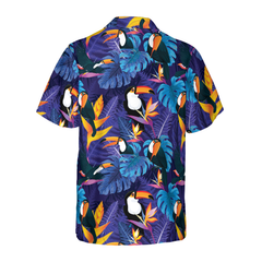 Toucan Birds Tropical Leaves V1 Hawaiian Shirt - Hyperfavor