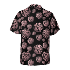 Rose Gold In Black Hawaiian Shirt - Hyperfavor