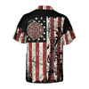 Black American Flag Fire Dept Firefighter Hawaiian Shirt, Fire Department Badge Firefighter Shirt For Men - Hyperfavor