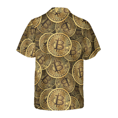 Realistic Seamless Bitcoin Cryptocurrency Hawaiian Shirt - Hyperfavor