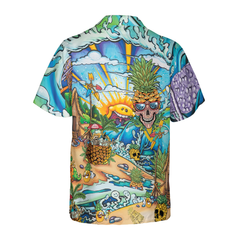 Pineapple Skull Beach Hawaiian Shirt - Hyperfavor