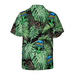 Tropical Alien And Spider Hawaiian Shirt - Hyperfavor