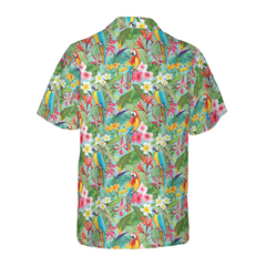 Tropical Floral Parrots Hawaiian Shirt - Hyperfavor