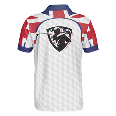 United Kingdom Flag Golf Texture Black Golfer Polo Shirt, Great Britain Jack Polo Shirt, UK Golf Shirt For Men - Hyperfavor