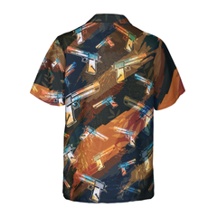 Artistic Tropical Gun Hawaiian Shirt For Men - Hyperfavor