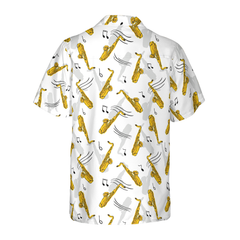 Saxophone Seamless Pattern Hawaiian Shirt - Hyperfavor