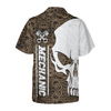 Mechanic Camo Pattern Skull Hawaiian Shirt - Hyperfavor