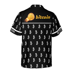 Black And White Bitcoin Pattern Hawaiian Shirt - Hyperfavor
