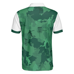 Camouflage Texture Doink Disc Golf Short Sleeve Polo Shirt, Disc Player Polo Shirt, Camo Disc Golf Shirt For Men - Hyperfavor