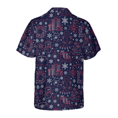 Hawaiian Shirts, Christmas Line Pattern Shirt Short Sleeve, Christmas Shirt Idea Gift For Men and Women - Hyperfavor