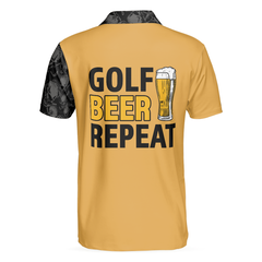 Golf Beer Repeat Polo Shirt, Colorful Golfing Shirt For Male Players, Cool Golf Gift Idea For Golfers - Hyperfavor