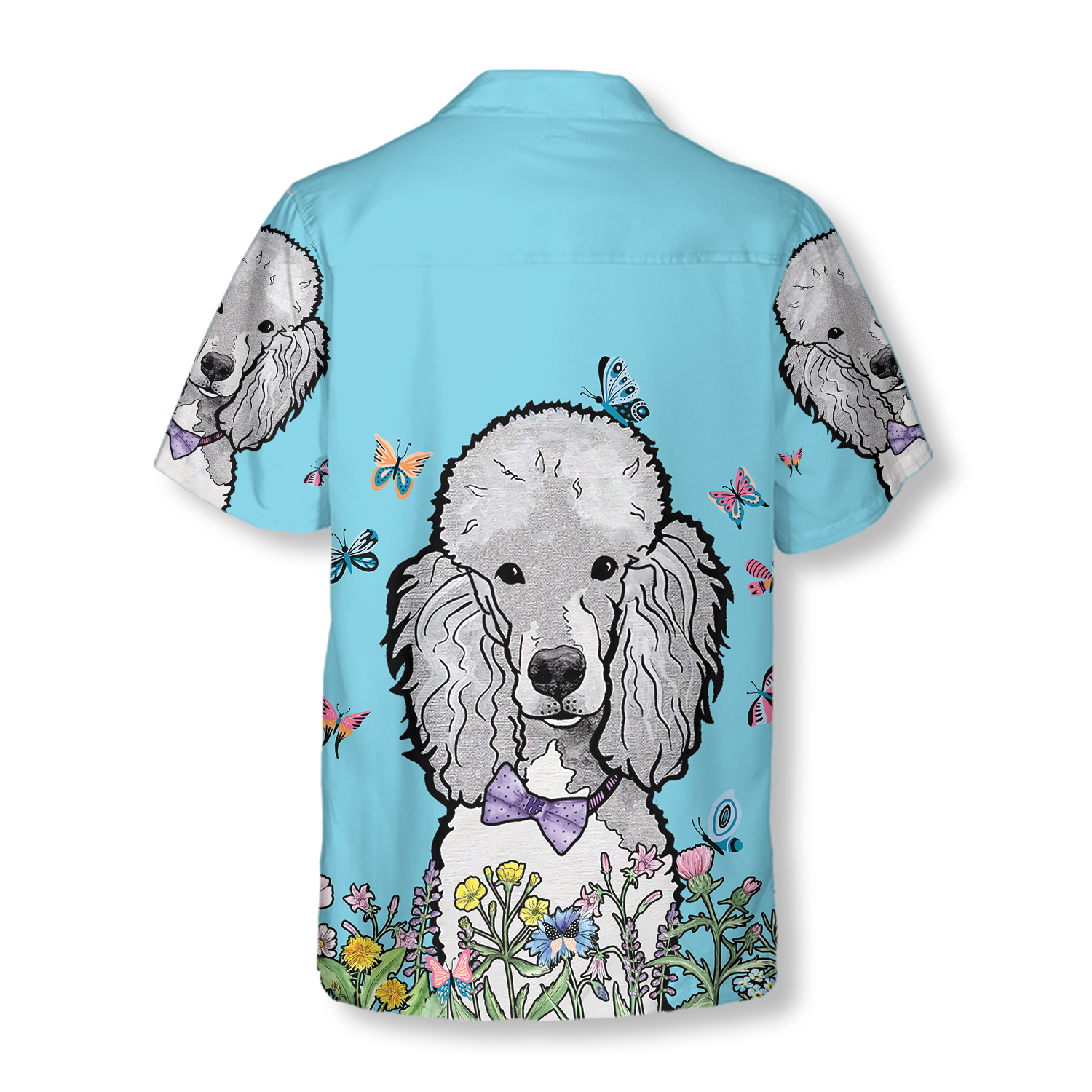Lady Poodle & The Butterflies Hawaiian Shirt - Hyperfavor
