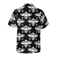 Mustache Skull Mexico Hawaiian Shirt - Hyperfavor