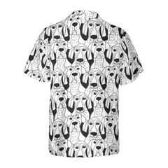 Dogs Emotions Black And White Seamless Hawaiian Shirt - Hyperfavor