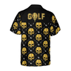 Golf And Golden Skull Pattern Hawaiian Shirt - Hyperfavor