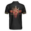 Jesus Saved My Life Christian Polo Shirt, American Flag Polo Shirt, Best Christian Shirt For Men - Hyperfavor