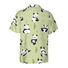 Panda Leaf Pattern Hawaiian Shirt - Hyperfavor