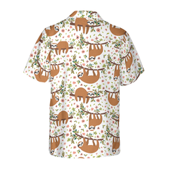 Cute Sloth On Tree Shirt For Men Hawaiian Shirt - Hyperfavor