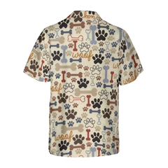 Footprint Dog Bone Seamless Hawaiian Shirt - Hyperfavor
