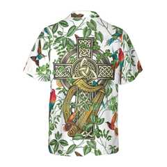 The Celtic Cross Harp Irish Shamrock Hawaiian Shirt - Hyperfavor